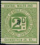 Railway Letter Stamps Central Wales & Carmarthen Junction Railway